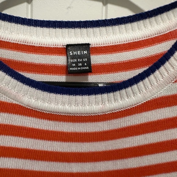 SHEIN Red and White Striped Knit Top - Picture 2 of 2